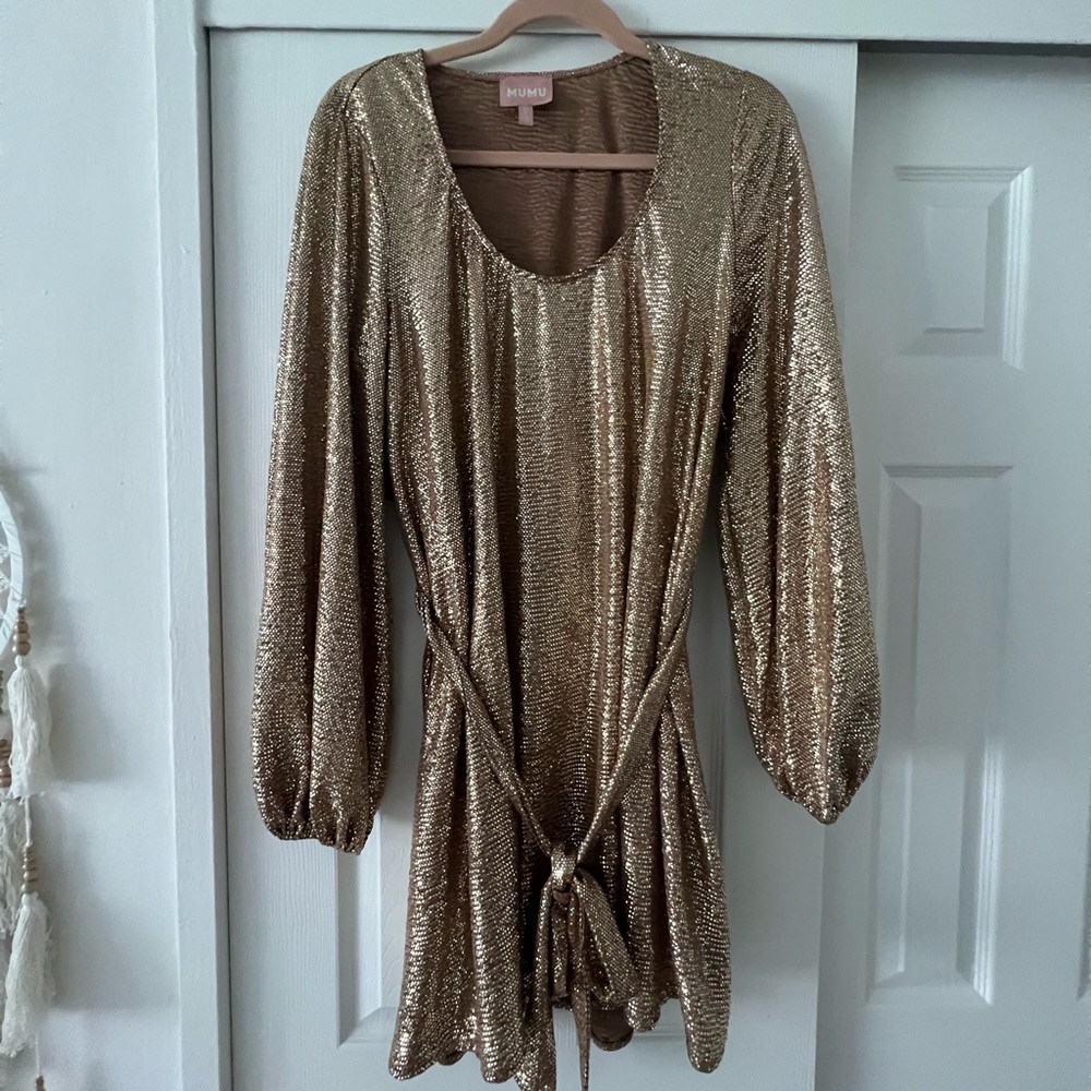 Show me your mumu gold dress